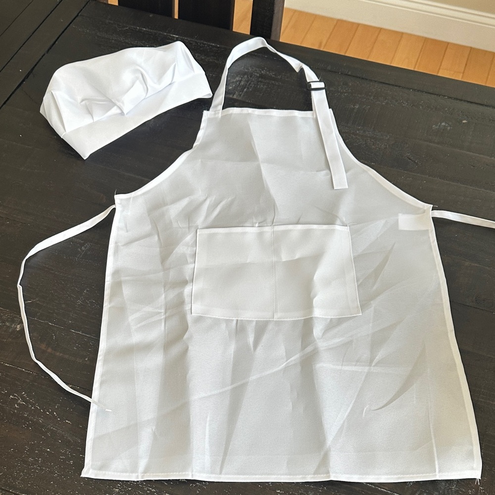 White Apron and Chef Hat Set kids